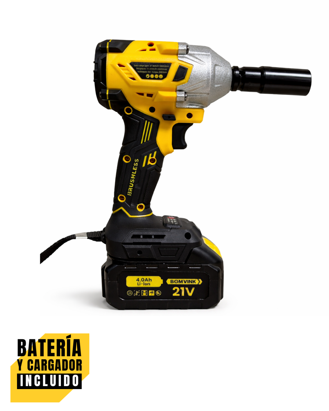 Llave de Impacto BOMVINK 21V – 580Nm